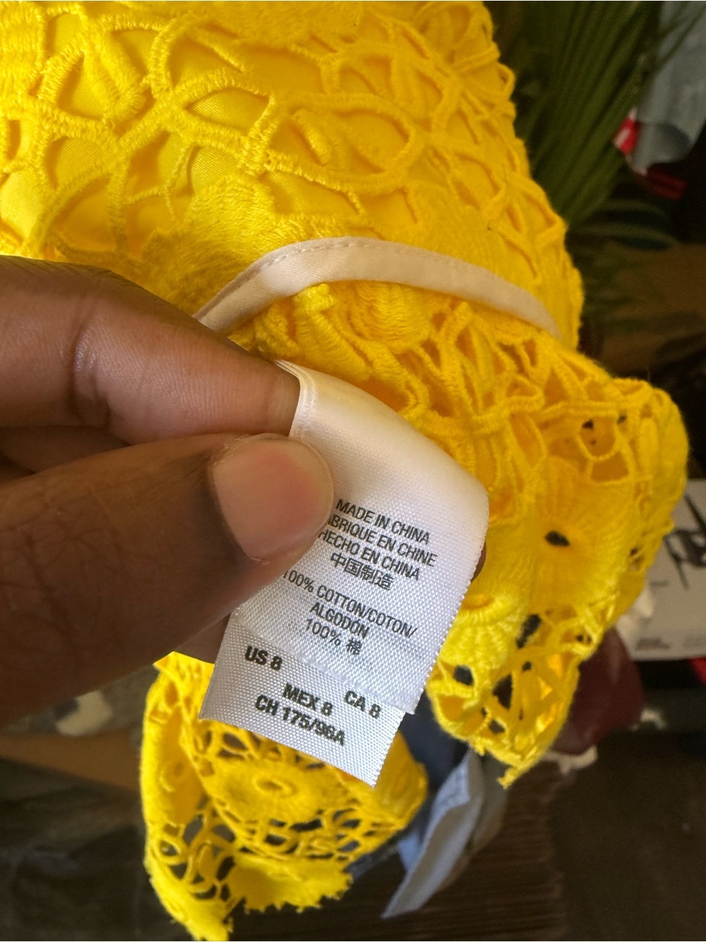 Juicy Couture Yellow Crochet Lace Sleeveless Shift Dress - Picture 7 of 7
